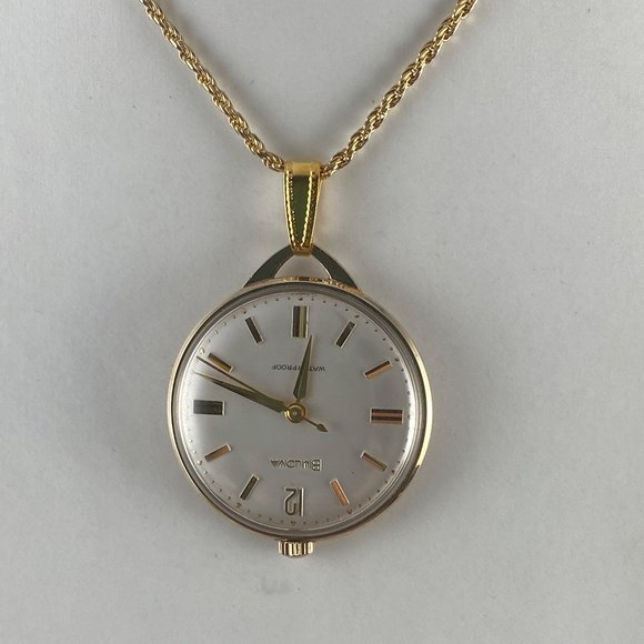 Vintage Bulova Pendant or pocket Watch in 10K rolled gold Working 1965 M5 - Picture 1 of 8